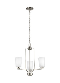 Franport Three Light Chandelier in Brushed Nickel (1|3128903EN3962)