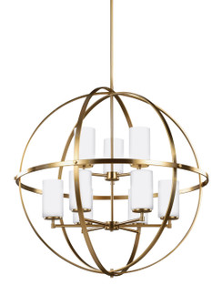 Alturas Nine Light Chandelier in Satin Brass (1|3124609848)