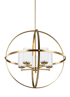 Alturas Five Light Chandelier in Satin Brass (1|3124605848)