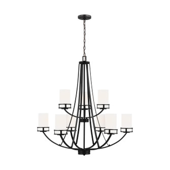 Robie Nine Light Chandelier in Midnight Black (1|3121609112)