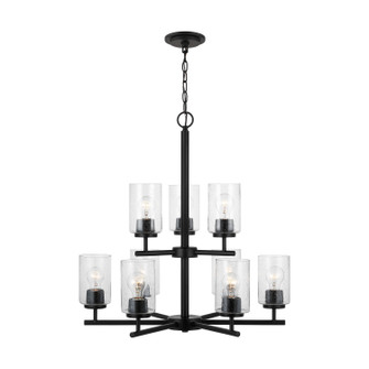 Oslo Nine Light Chandelier in Midnight Black (1|31172112)