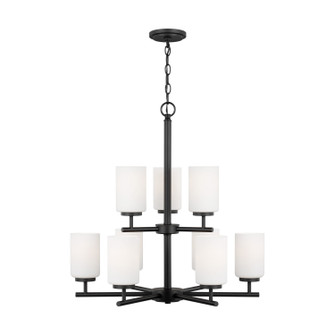 Oslo Nine Light Chandelier in Midnight Black (1|31162112)