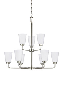 Kerrville Nine Light Chandelier in Brushed Nickel (1|3115209962)