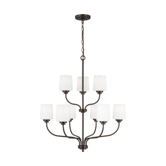 Windom Nine Light Chandelier in Bronze (1|3102809710)