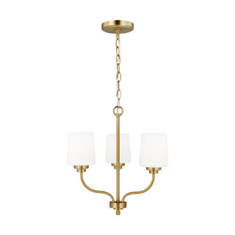 Windom Three Light Chandelier in Satin Brass (1|3102803848)