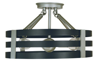 Luxe Six Light Semi Flush Mount in Satin Pewter/Matte Black (8|L1121SPMBLACK)