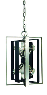 Interstellar Eight Light Chandelier in Brushed Nickel with Matte Black Accents (8|L1098BNMBLACK)