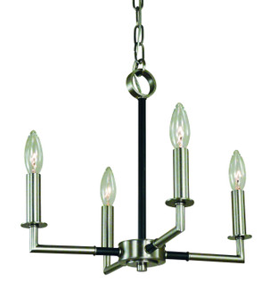 Schiller Four Light Chandelier in Brushed Nickel with Matte Black Accents (8|L1084BNMBLACK)