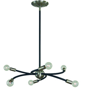 Eloise Six Light Chandelier in Brushed Nickel with Matte Black Accents (8|L1056BNMBLACK)