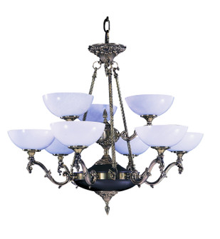 Napoleonic Nine Light Chandelier in French Brass (8|8409FB)