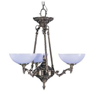 Napoleonic Three Light Chandelier in French Brass (8|8403FB)