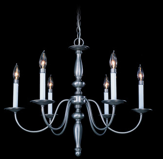 Jamestown Six Light Chandelier in Satin Pewter (8|7916SP)