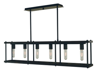 Industria Six Light Island Chandelier in Matte Black (8|5536MBLACK)