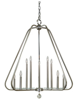 Triangulum Ten Light Foyer Chandelier in Matte Black (8|5510MBLACK)