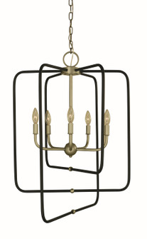 Montrose Five Light Foyer Chandelier in Satin Pewter With Matte Black (8|5427SPMBLACK)