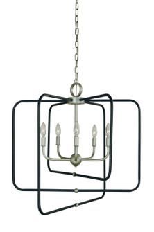 Montrose Five Light Chandelier in Satin Pewter With Matte Black (8|5425SPMBLACK)