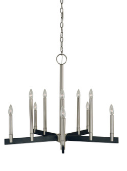 Jessica Ten Light Chandelier in Brushed Nickel/Matte Black (8|5358BNMBLACK)