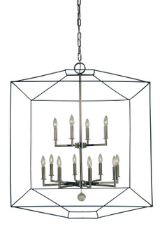 Isabella 12 Light Chandelier in Polished Nickel with Matte Black Accents (8|5308PNMBLACK)