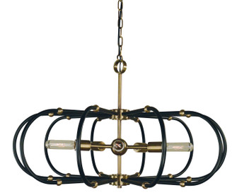 Pulsar Five Light Chandelier in Polished Nickel with Matte Black Accents (8|5105PNMBLACK)