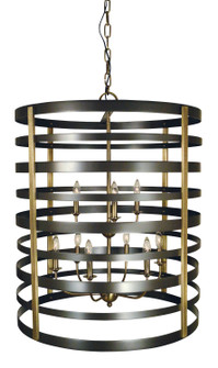 Pastoral Nine Light Foyer Chandelier in Mahogany Bronze with Antique Brass Accents (8|5098MBAB)