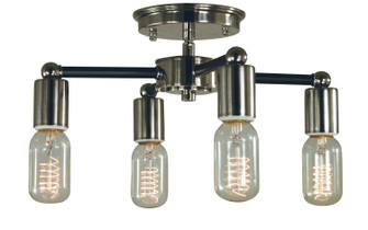 Nebula Four Light Flush / Semi-Flush Mount in Polished Nickel w/Matte Black Accents (8|5080PNMBLACK)
