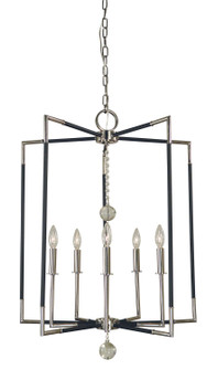 Felicity Five Light Chandelier in Polished Nickel with Matte Black Accents (8|5042PNMBLACK)