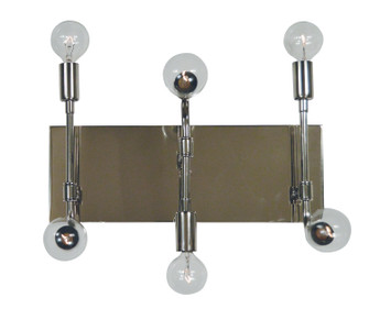 Fusion Six Light Wall Sconce in Polished Nickel with Matte Black Accents (8|5018PNMBLACK)