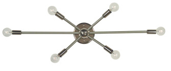 Simone Six Light Wall Sconce in Polished Nickel with Satin Pewter Accents (8|5016PNSP)