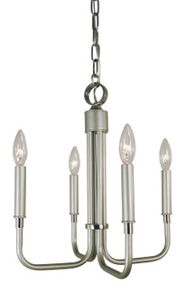 Lara Four Light Chandelier in Satin Pewter with Polished Nickel Accents (8|4954SPPN)