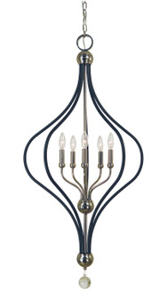 Boulevard Five Light Chandelier in Polished Nickel with Matte Black Accents (8|4950PNMBLACK)