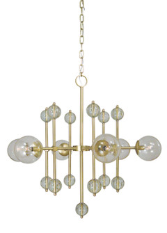 Solaris Six Light Chandelier in Satin Brass (8|4946SB)