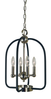 Boulevard Four Light Chandelier in Polished Nickel with Matte Black Accents (8|4934PNMBLACK)