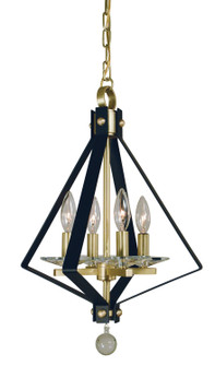 Ice Four Light Chandelier in Polished Nickel with Matte Black Accents (8|4924PNMBLACK)