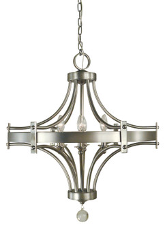 Regent Six Light Chandelier in Satin Pewter with Polished Nickel Accents (8|4920SPPN)
