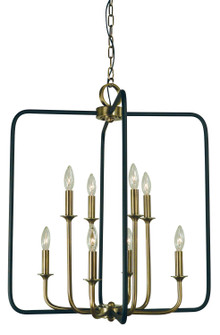 Boulevard Four Light Chandelier in Polished Nickel with Matte Black Accents (8|4918PNMBLACK)