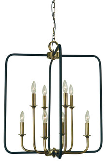 Boulevard Four Light Chandelier in Antique Brass with Matte Black Accents (8|4918ABMBLACK)