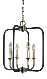 Boulevard Four Light Chandelier in Polished Nickel with Matte Black Accents (8|4914PNMBLACK)