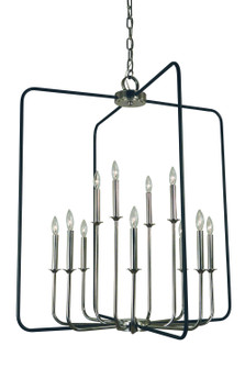 Boulevard 12 Light Chandelier in Polished Nickel with Matte Black Accents (8|4912PNMBLACK)