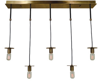 Juliette Five Light Island Chandelier in Antique Brass with Matte Black (8|4898ABMBLACK)