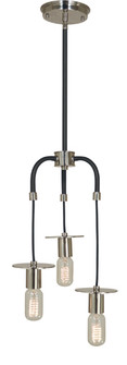 Juliette Three Light Pendant in Antique Brass with Matte Black (8|4893ABMBLACK)