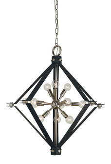 Axis 11 Light Chandelier in Polished Nickelwith Matte Black (8|4818PNMBLACK)