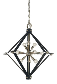 Axis 11 Light Chandelier in Antique Brass with Matte Black (8|4818ABMBLACK)