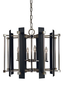 Louvre Six Light Chandelier in Satin Pewter with Polished Nickel accents (8|4807SPPN)