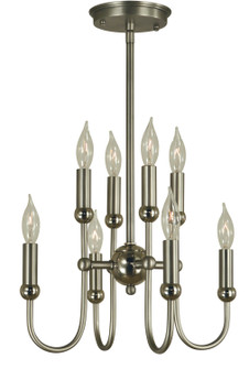 Nicole Eight Light Chandelier in Satin Pewter with Polished Nickel (8|4794SPPN)