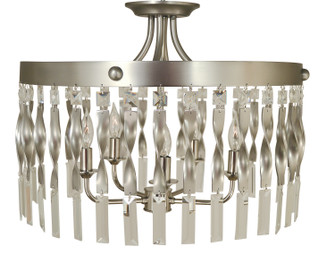 Adele Five Light Flush / Semi-Flush Mount in Satin Pewter with Polished Nickel (8|4713SPPN)