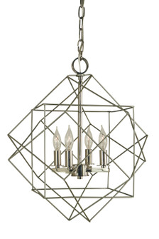 Etoile Four Light Chandelier in Satin Pewter with Polished Nickel (8|4704SPPN)