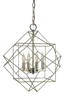 Etoile Four Light Chandelier in Mahogany Bronze with Antique Brass (8|4704MBAB)