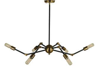 Felix Six Light Chandelier in Polished Nickel with Matte Black (8|4688PNMBLACK)