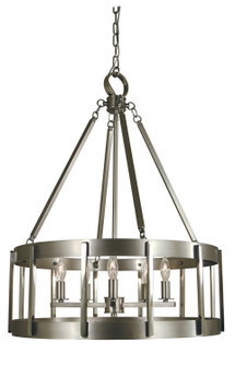 Pantheon Five Light Chandelier in Satin Pewter with Polished Nickel (8|4665SPPN)