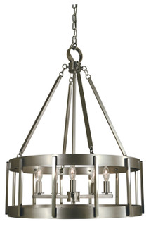 Pantheon Five Light Chandelier in Antique Brass with Matte Black (8|4665ABMBLACK)